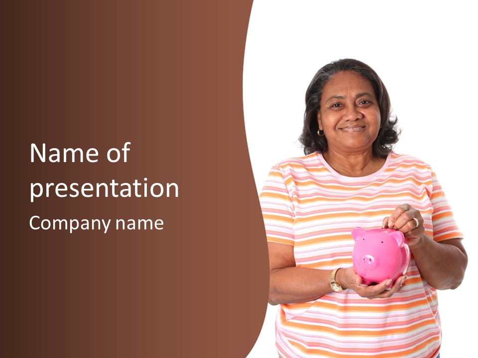 Senior Minority Woman Set On A White Background PowerPoint Template