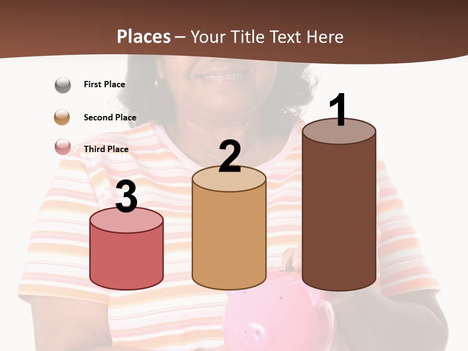 Senior Minority Woman Set On A White Background PowerPoint Template