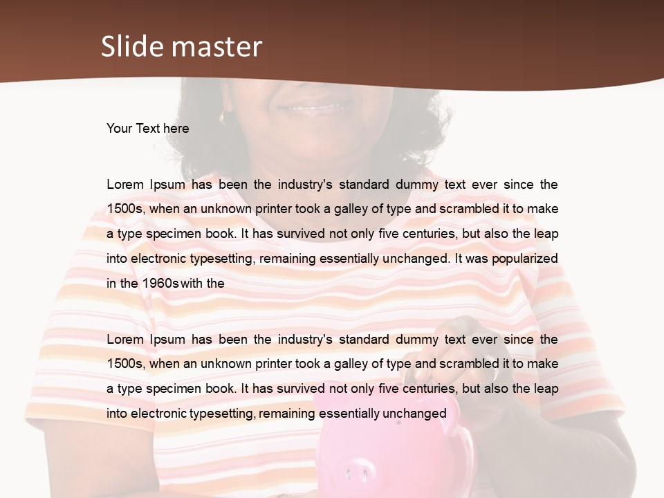 Senior Minority Woman Set On A White Background PowerPoint Template