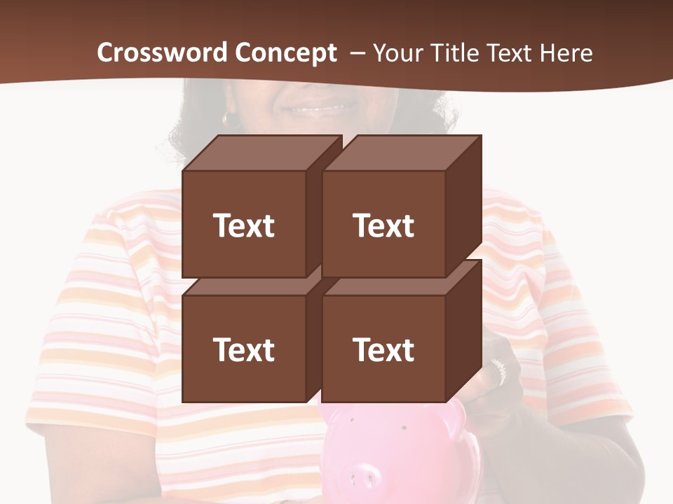 Senior Minority Woman Set On A White Background PowerPoint Template