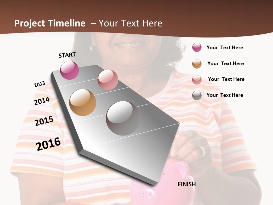 Senior Minority Woman Set On A White Background PowerPoint Template