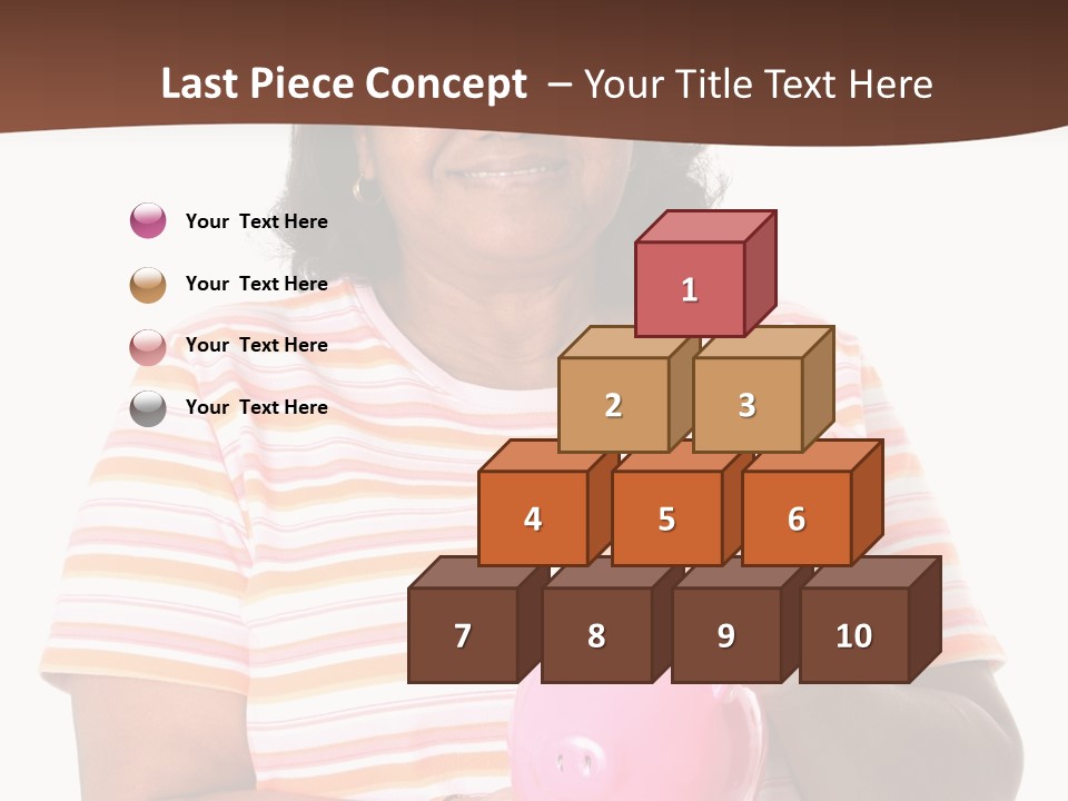 Senior Minority Woman Set On A White Background PowerPoint Template