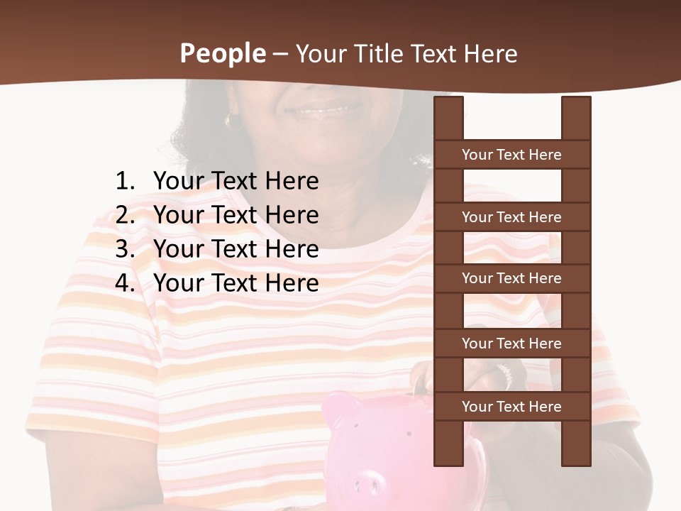 Senior Minority Woman Set On A White Background PowerPoint Template