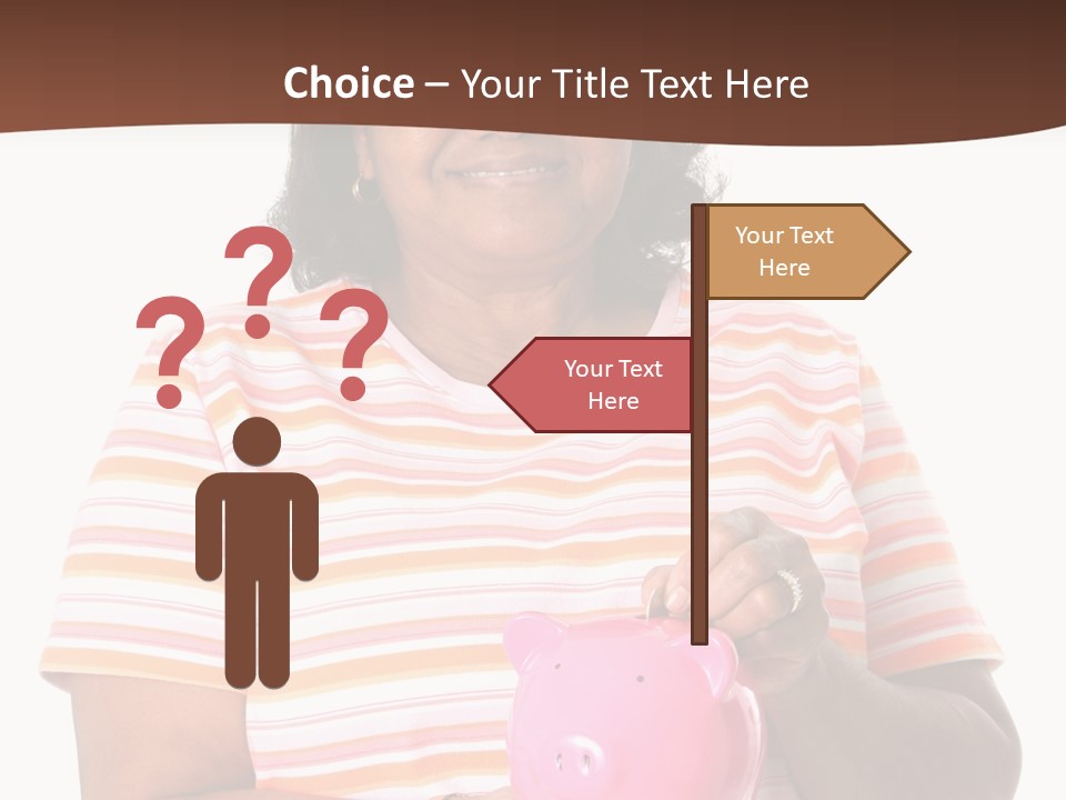 Senior Minority Woman Set On A White Background PowerPoint Template