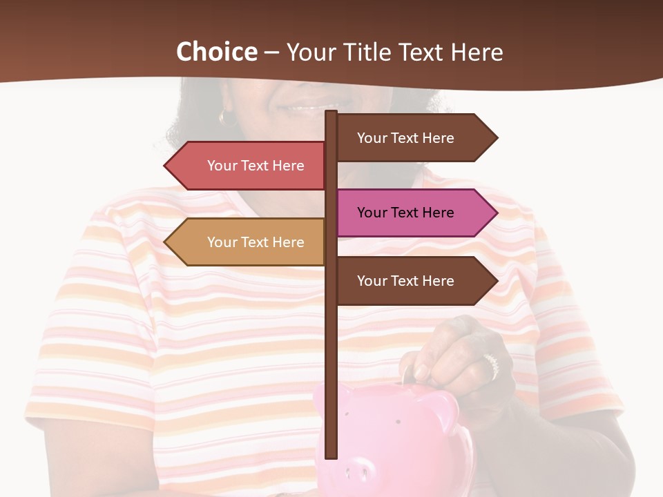 Senior Minority Woman Set On A White Background PowerPoint Template