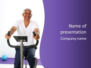 Senior Minority Man Working Out Set On A White Background PowerPoint Template