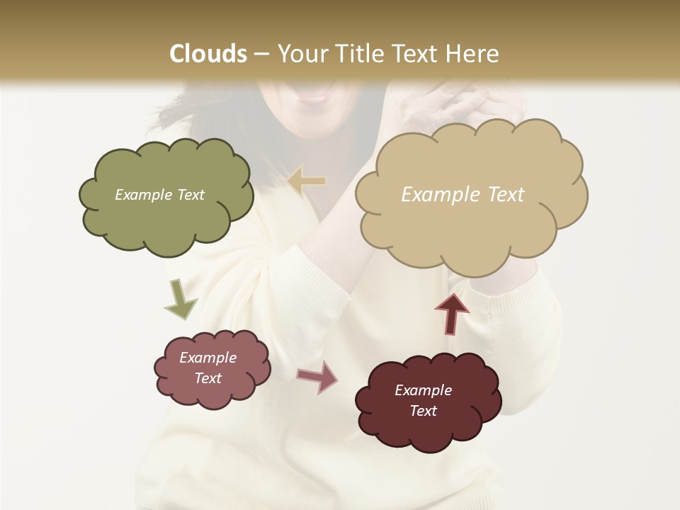 Lucky, Wealthy Woman Excitedly Holding Group Of Twenty Dollar Bills PowerPoint Template