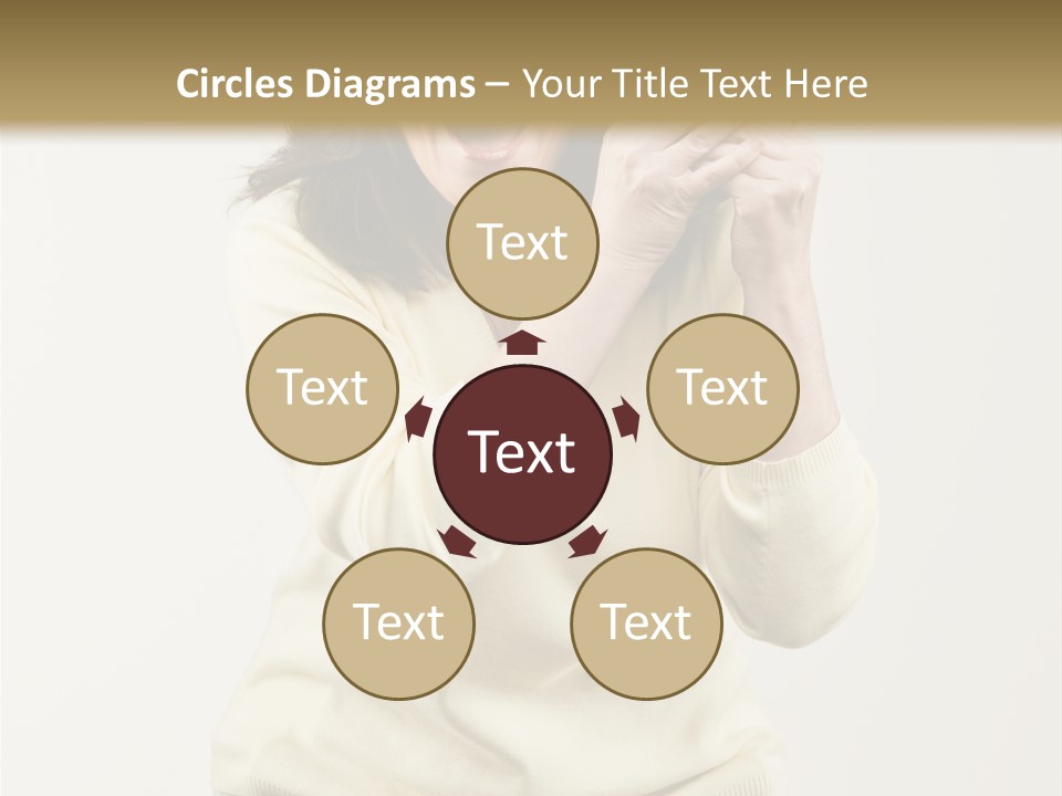 Lucky, Wealthy Woman Excitedly Holding Group Of Twenty Dollar Bills PowerPoint Template