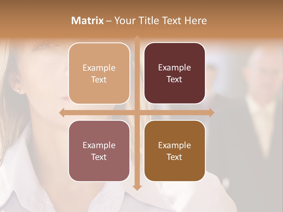 Confident Business Woman With Team Behind Her PowerPoint Template