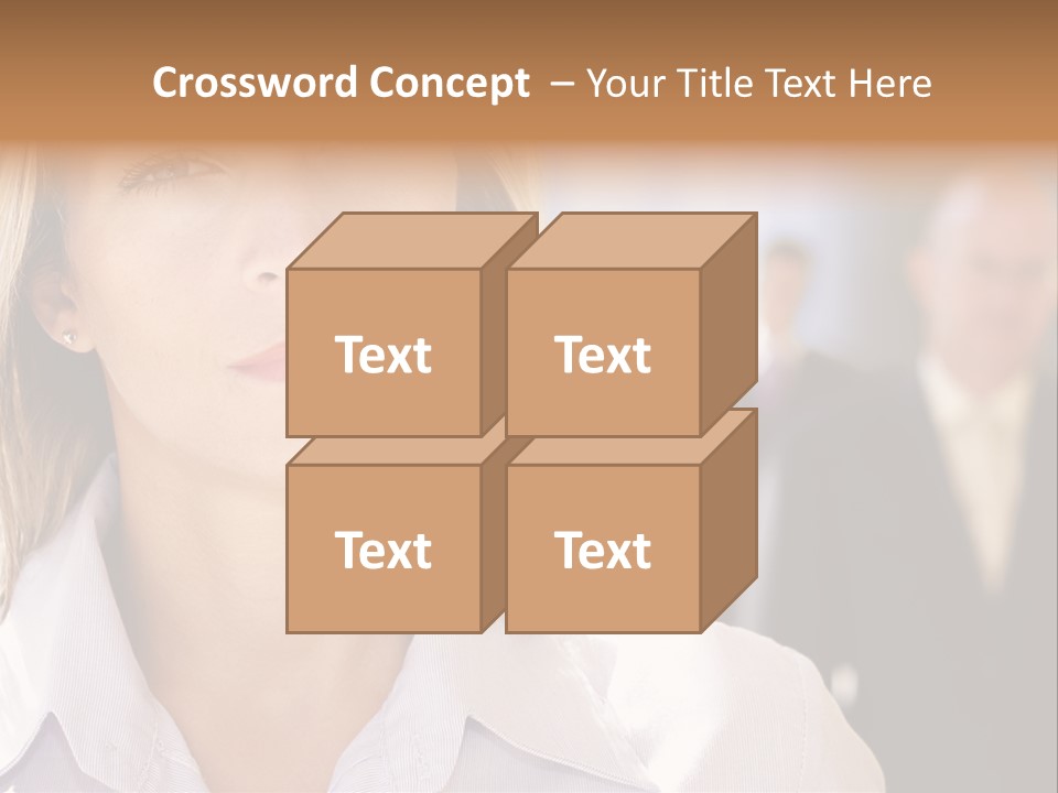 Confident Business Woman With Team Behind Her PowerPoint Template