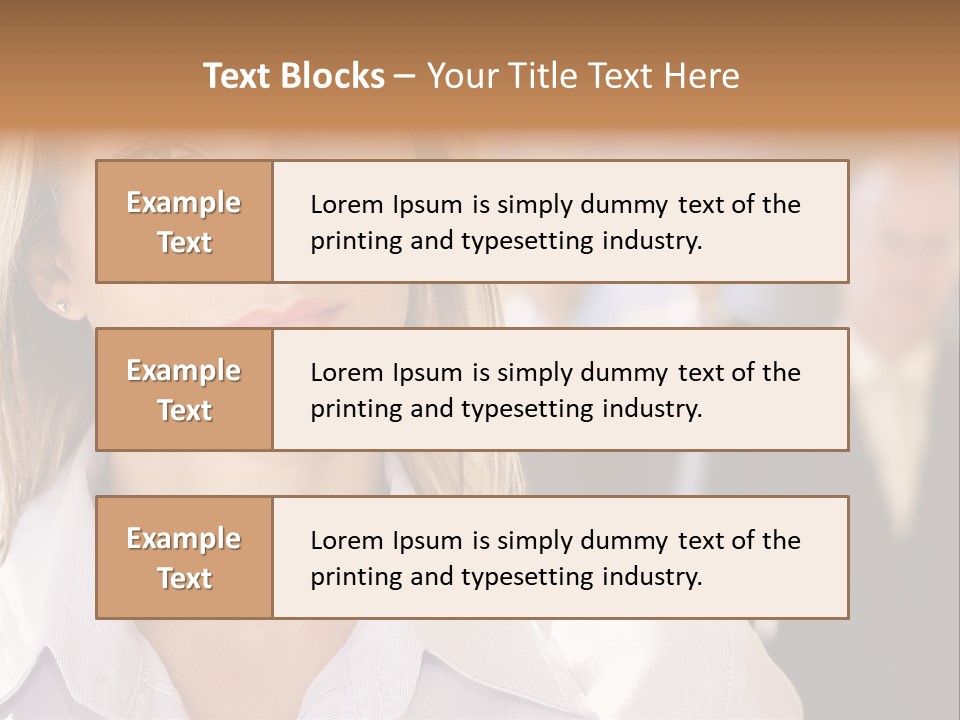 Confident Business Woman With Team Behind Her PowerPoint Template