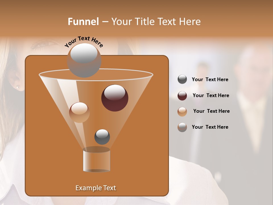 Confident Business Woman With Team Behind Her PowerPoint Template