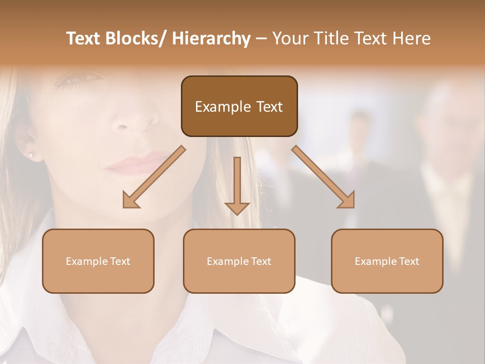 Confident Business Woman With Team Behind Her PowerPoint Template