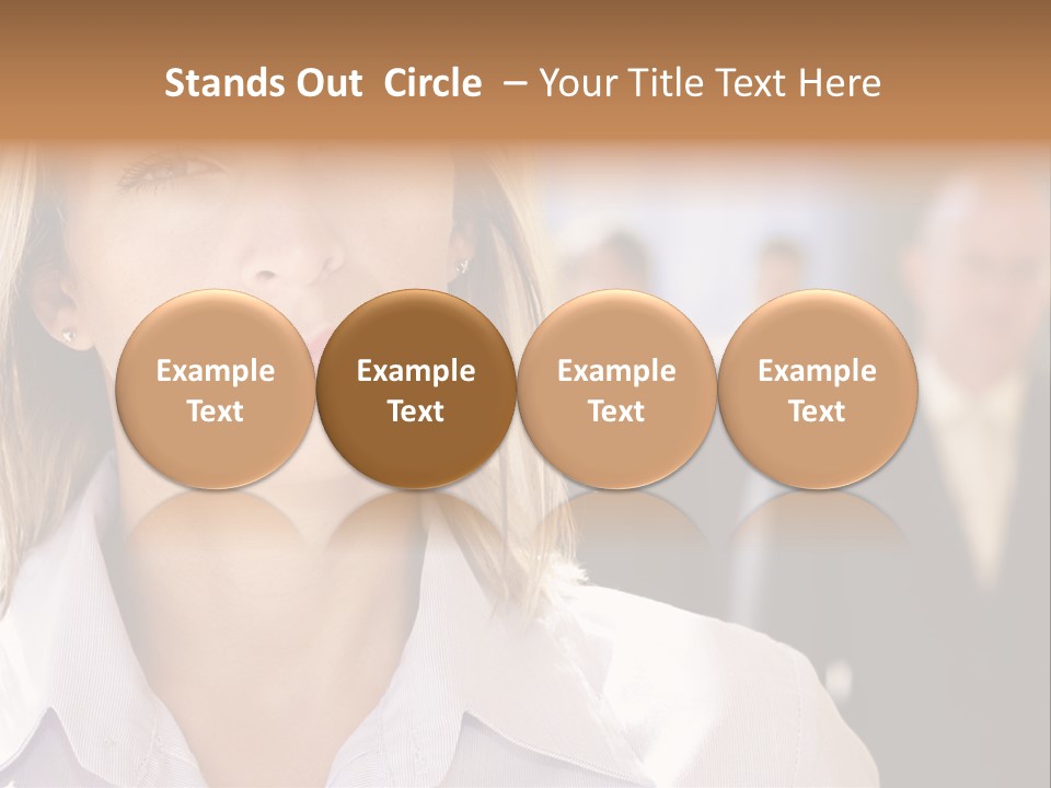Confident Business Woman With Team Behind Her PowerPoint Template