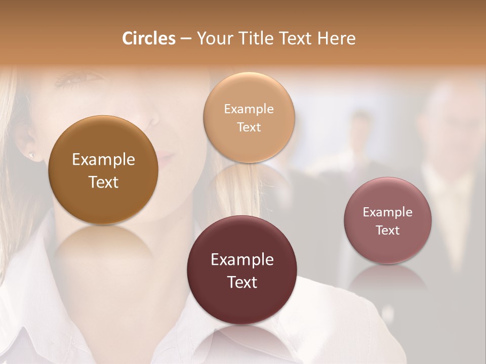 Confident Business Woman With Team Behind Her PowerPoint Template