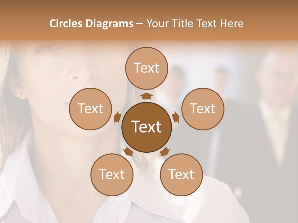 Confident Business Woman With Team Behind Her PowerPoint Template