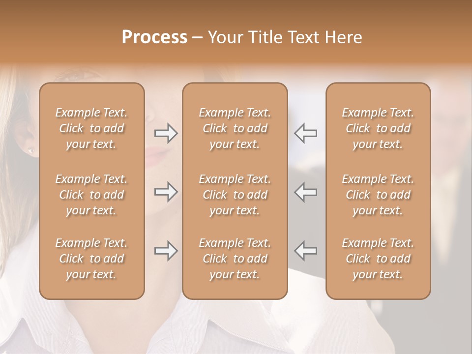 Confident Business Woman With Team Behind Her PowerPoint Template