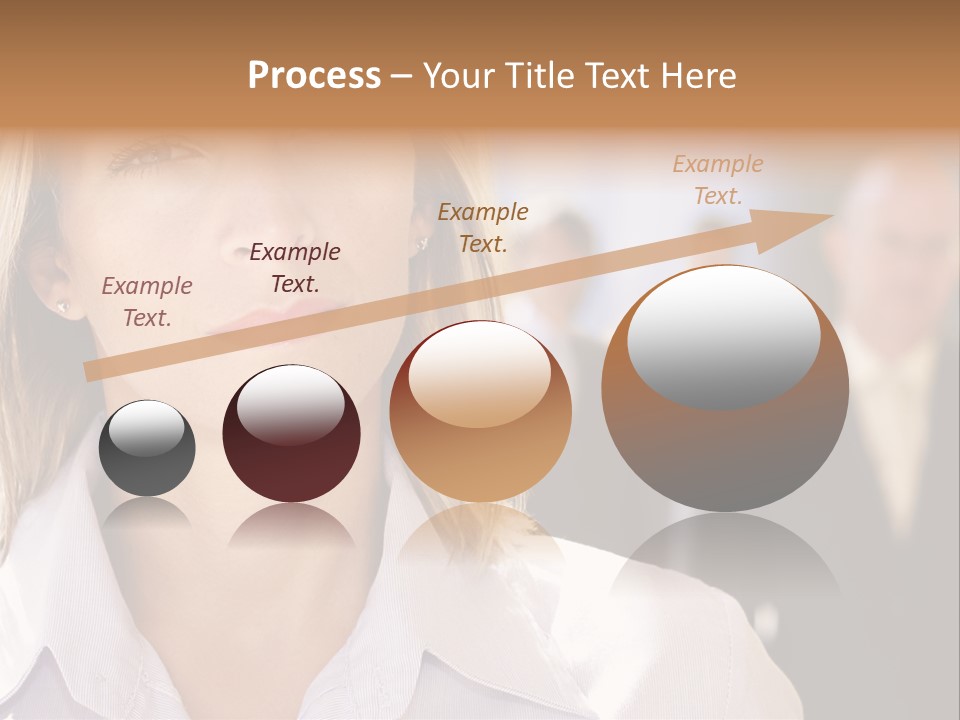 Confident Business Woman With Team Behind Her PowerPoint Template