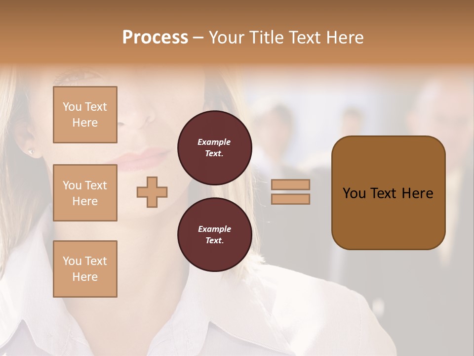Confident Business Woman With Team Behind Her PowerPoint Template