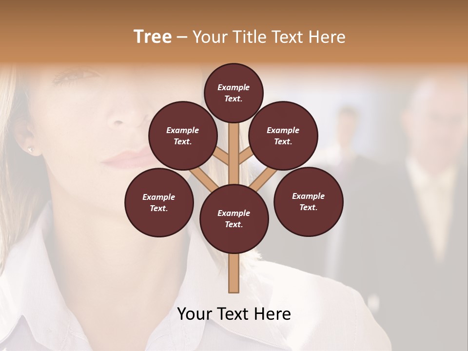 Confident Business Woman With Team Behind Her PowerPoint Template