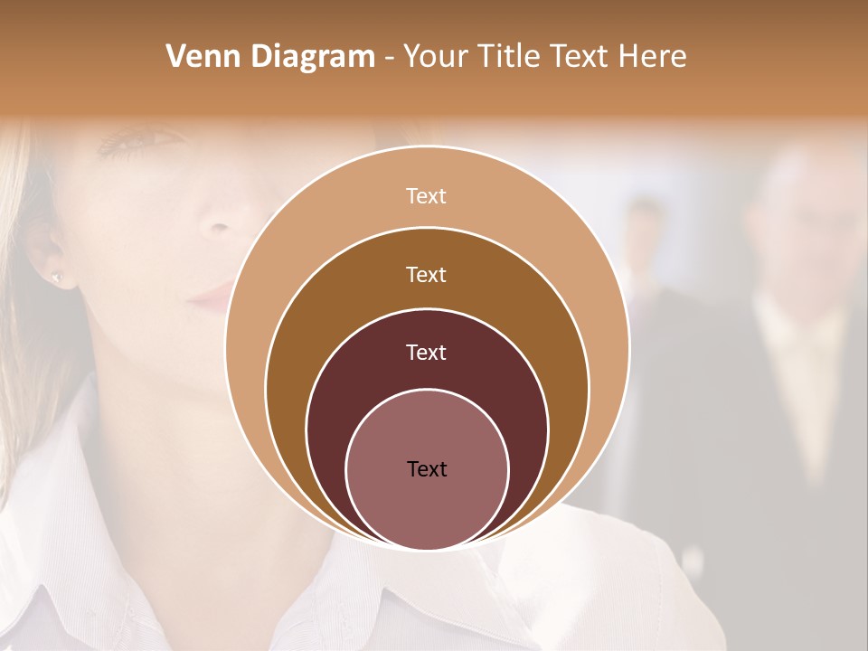 Confident Business Woman With Team Behind Her PowerPoint Template