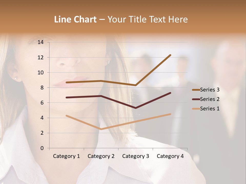 Confident Business Woman With Team Behind Her PowerPoint Template