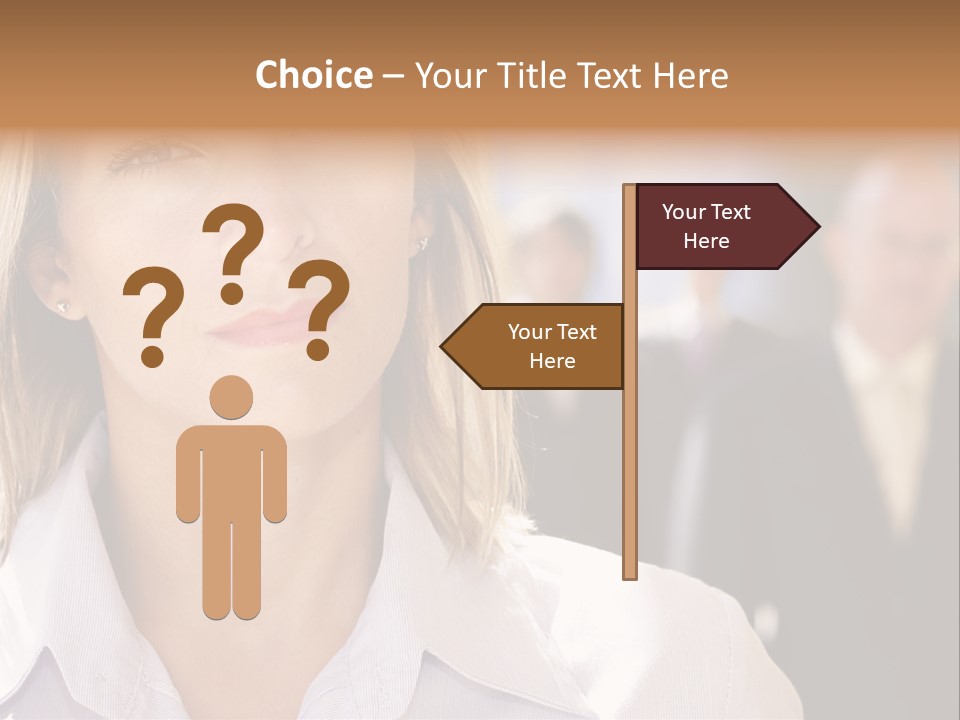 Confident Business Woman With Team Behind Her PowerPoint Template