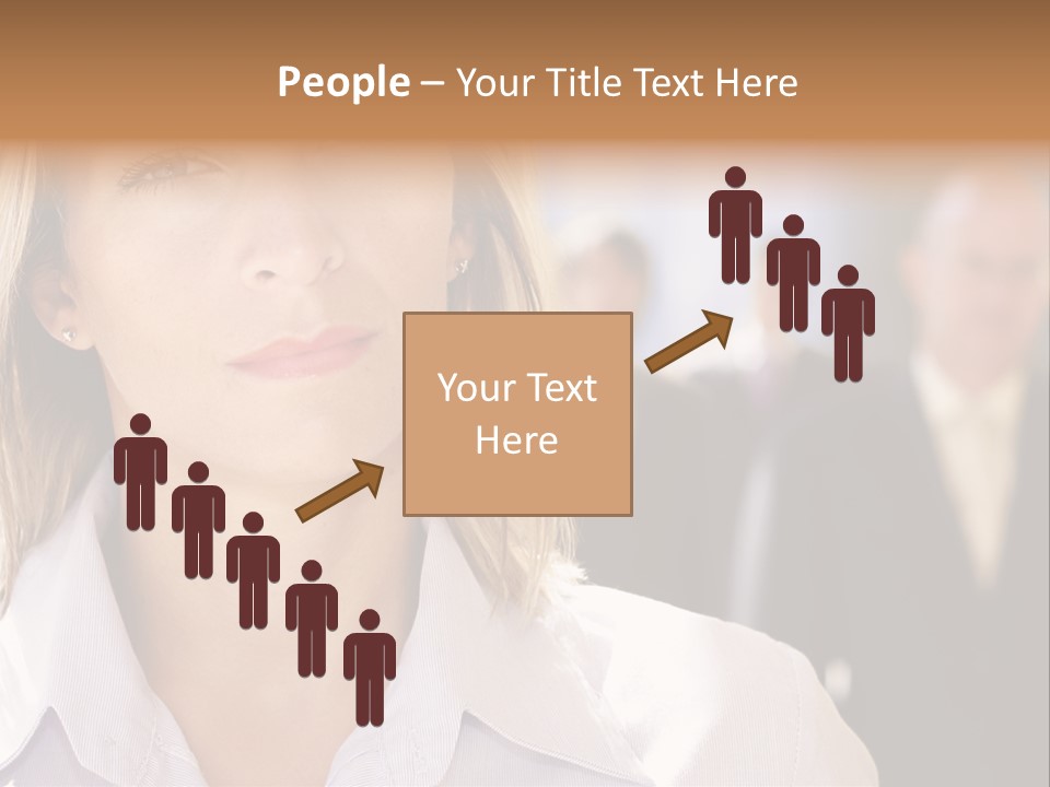 Confident Business Woman With Team Behind Her PowerPoint Template