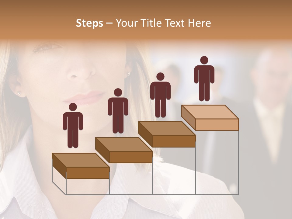 Confident Business Woman With Team Behind Her PowerPoint Template