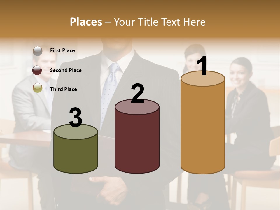 Confident Businessman With Notebook And Co-Workers In Conference Room PowerPoint Template