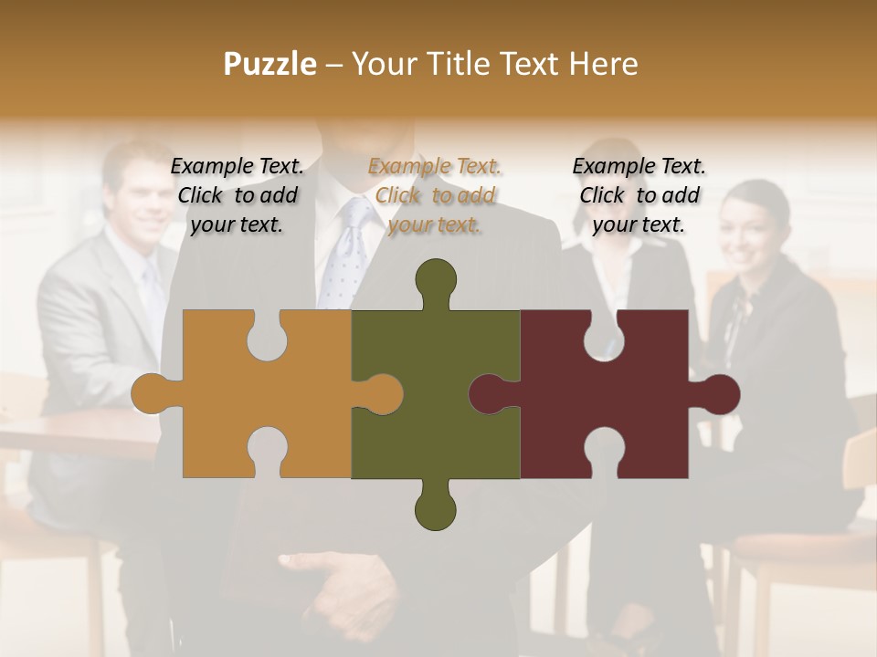 Confident Businessman With Notebook And Co-Workers In Conference Room PowerPoint Template