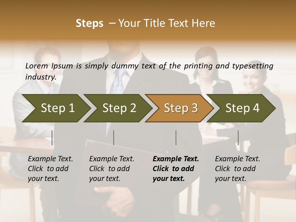 Confident Businessman With Notebook And Co-Workers In Conference Room PowerPoint Template