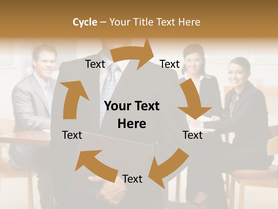 Confident Businessman With Notebook And Co-Workers In Conference Room PowerPoint Template