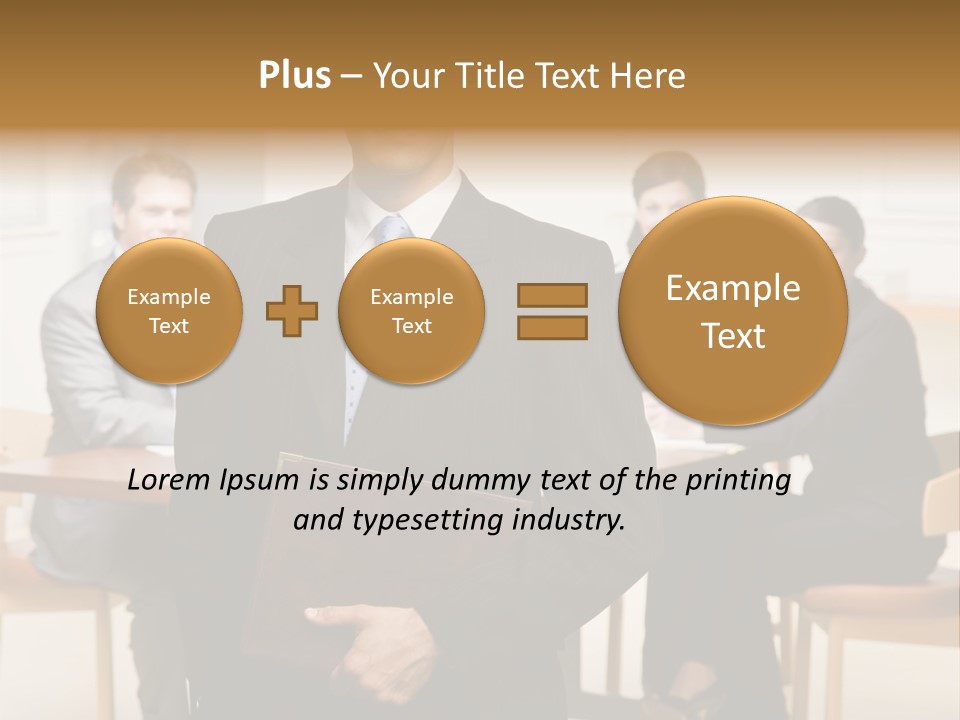 Confident Businessman With Notebook And Co-Workers In Conference Room PowerPoint Template