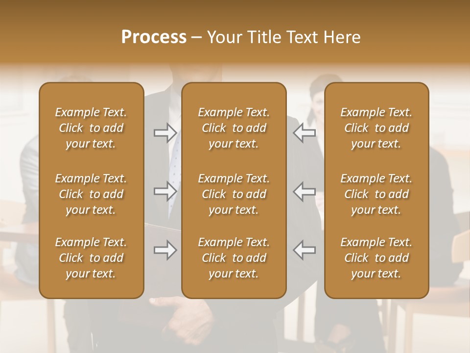 Confident Businessman With Notebook And Co-Workers In Conference Room PowerPoint Template