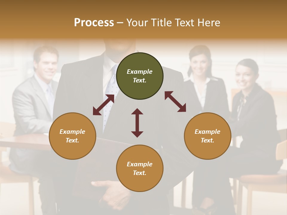 Confident Businessman With Notebook And Co-Workers In Conference Room PowerPoint Template