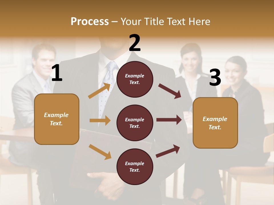 Confident Businessman With Notebook And Co-Workers In Conference Room PowerPoint Template