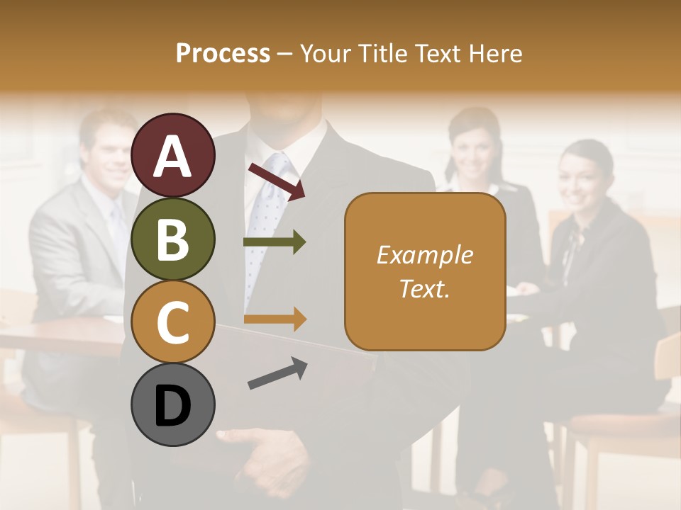Confident Businessman With Notebook And Co-Workers In Conference Room PowerPoint Template