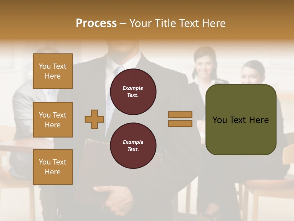 Confident Businessman With Notebook And Co-Workers In Conference Room PowerPoint Template