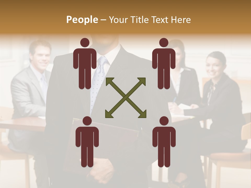 Confident Businessman With Notebook And Co-Workers In Conference Room PowerPoint Template