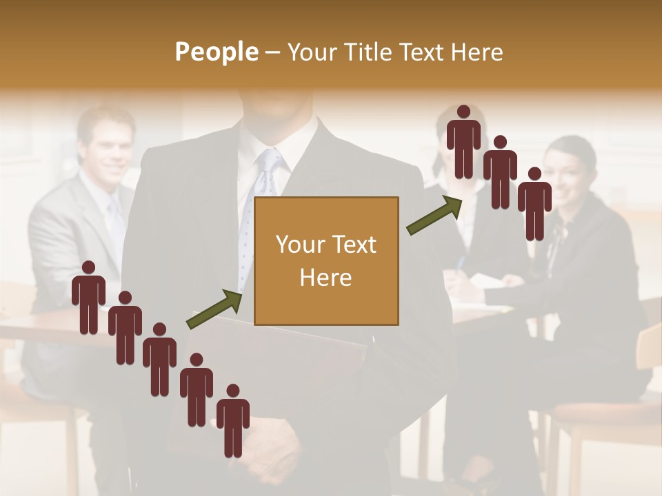 Confident Businessman With Notebook And Co-Workers In Conference Room PowerPoint Template