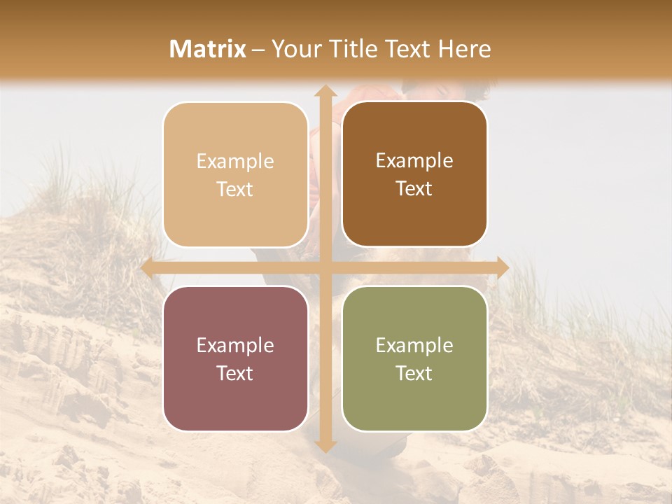 Teenager Sand Boarding Down A Sand Dune PowerPoint Template