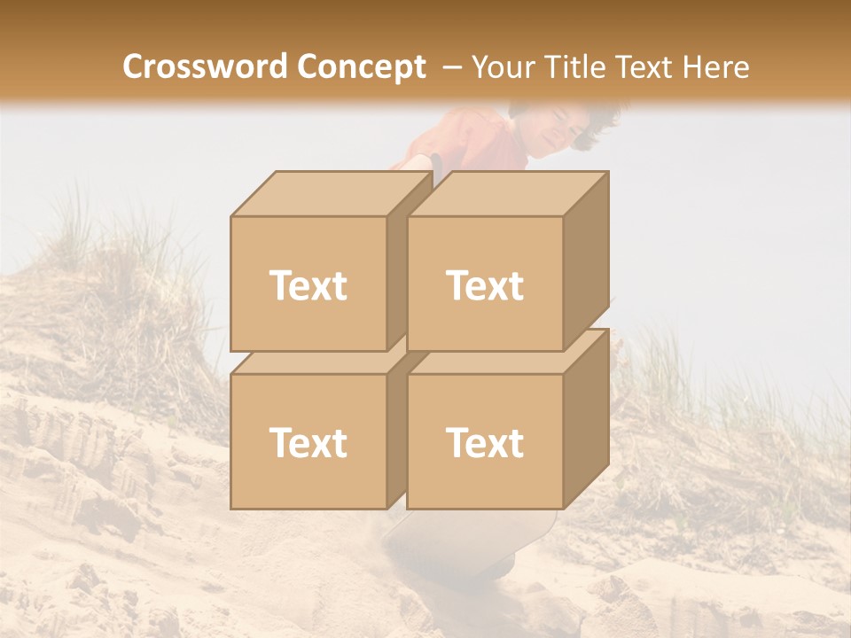 Teenager Sand Boarding Down A Sand Dune PowerPoint Template