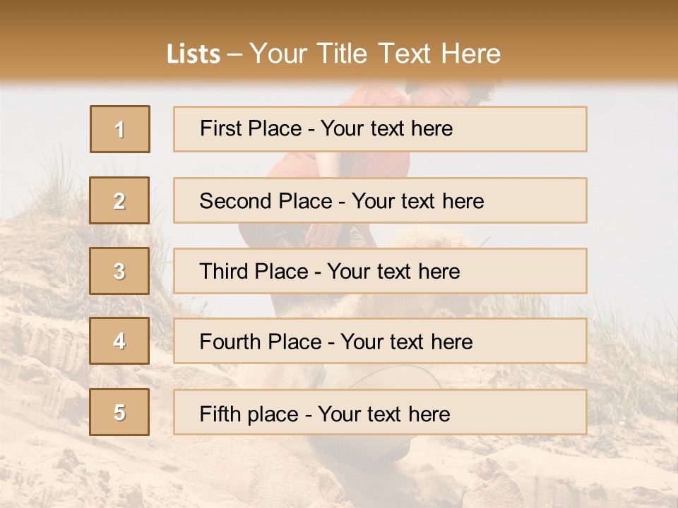 Teenager Sand Boarding Down A Sand Dune PowerPoint Template