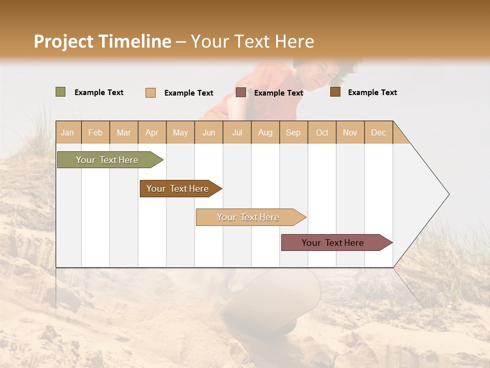 Teenager Sand Boarding Down A Sand Dune PowerPoint Template