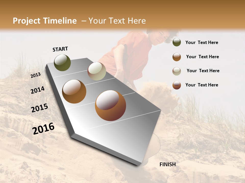Teenager Sand Boarding Down A Sand Dune PowerPoint Template