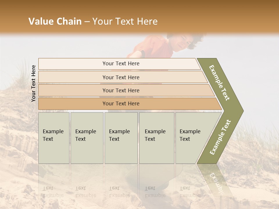 Teenager Sand Boarding Down A Sand Dune PowerPoint Template