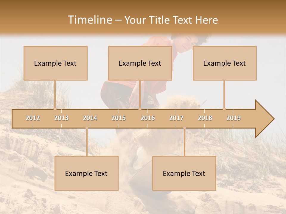 Teenager Sand Boarding Down A Sand Dune PowerPoint Template