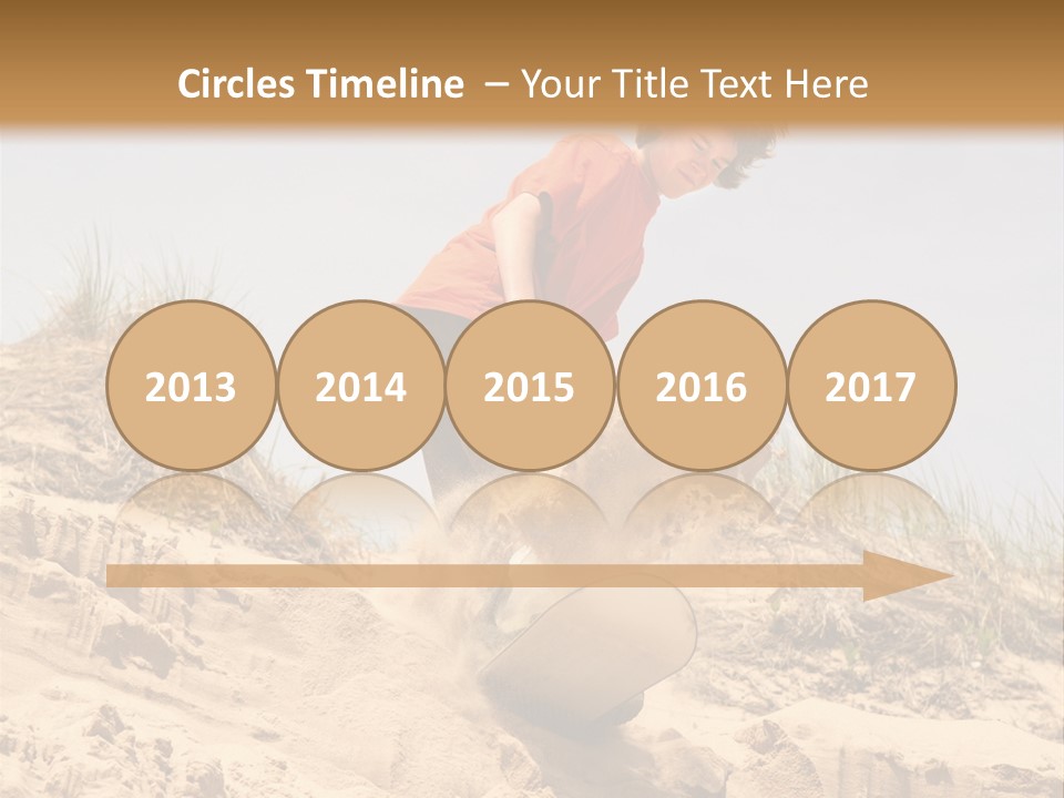 Teenager Sand Boarding Down A Sand Dune PowerPoint Template