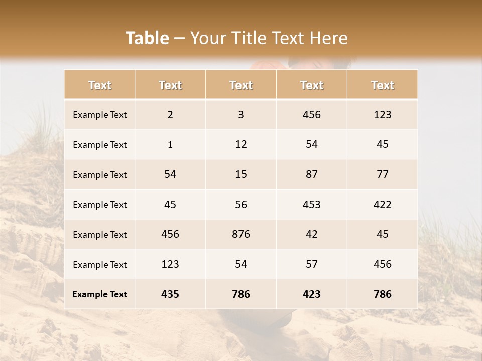 Teenager Sand Boarding Down A Sand Dune PowerPoint Template